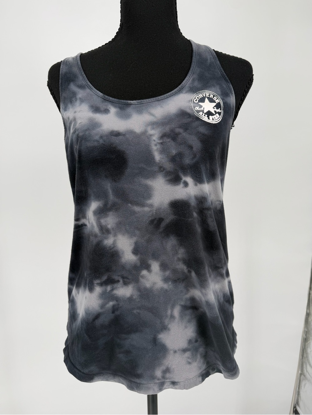 Converse Women's Black Gray navy Tie-Dye Tank